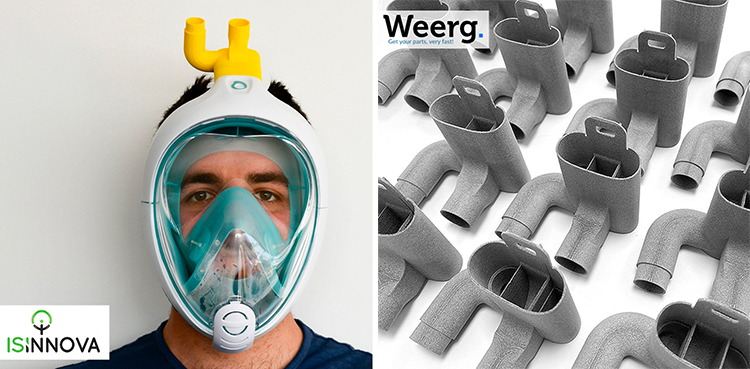 WEERG imprime vlvulas en 3D para mscaras respiratorias de emergencia diseadas por Isinnova y Fablab Brescia