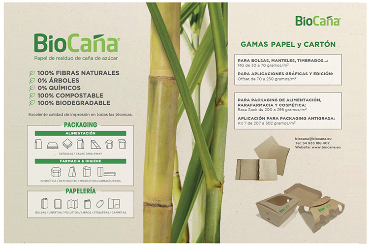 Biocaa, la nueva marca de Emanagreen para papel y cartn hechos de residuo de caa de azcar