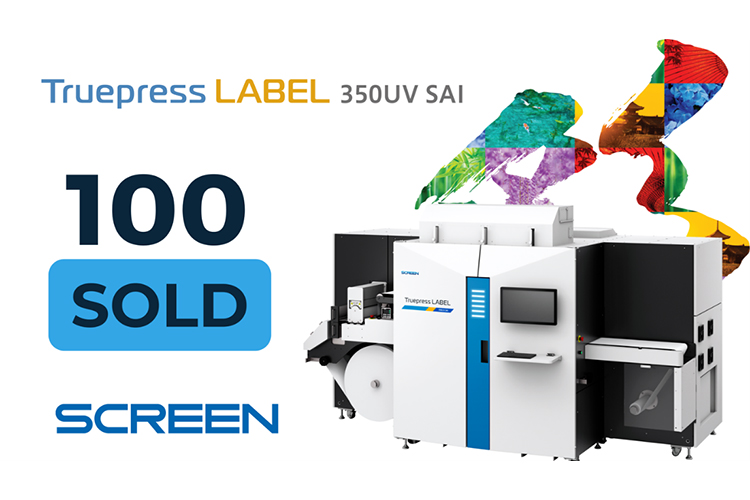 SCREEN alcanza un hito: 100 prensas digitales Truepress LABEL 350UV SAI vendidas