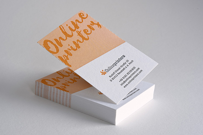 Onlineprinters coopera con Letterpresso para crear tarjetas de visita letterpress