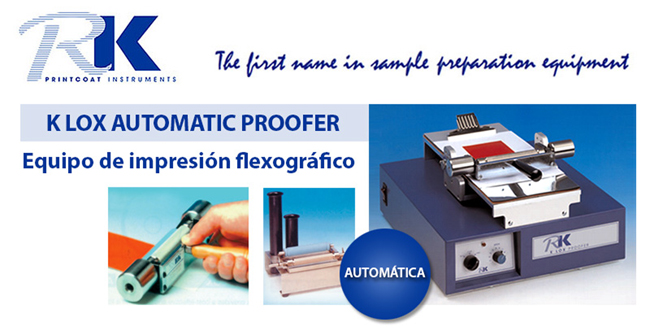 K Lox Automatic Proofer para reproducir pruebas flexográficas