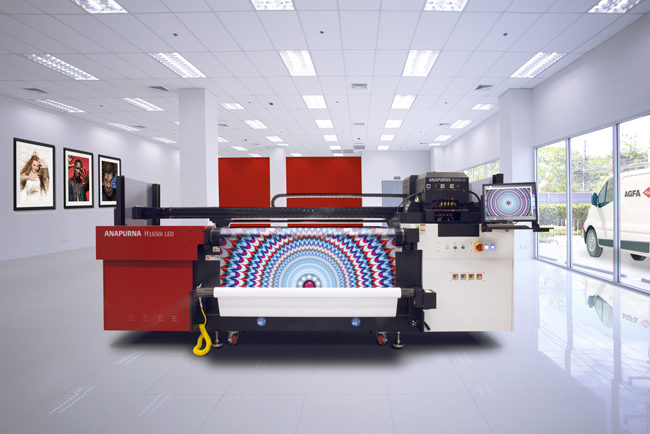 Agfa Graphics enriches wide-format hybrid Anapurna LED series for sign and display with new Anapurna H1650i LED