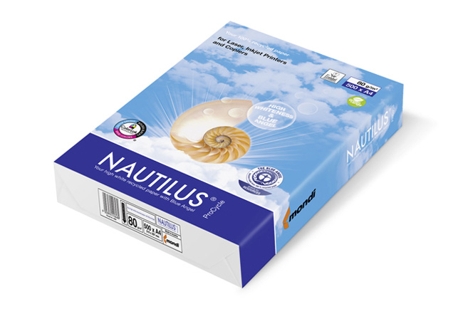 Mondi lanza NAUTILUS ProCycle: un papel reciclado de blanco intenso con la certificacin ecolgica ngel Azul