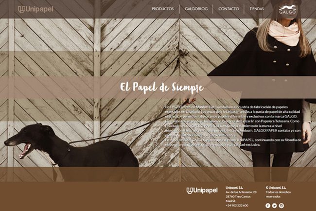 Unipapel se reinventa y presenta la nueva pgina web del grupo y la de su marca premium Galgo