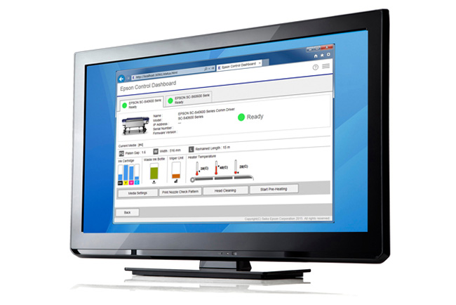 Epson Control Dashboard: innovadora solucin a travs de navegador para impresoras de gran formato SureColor SC-S