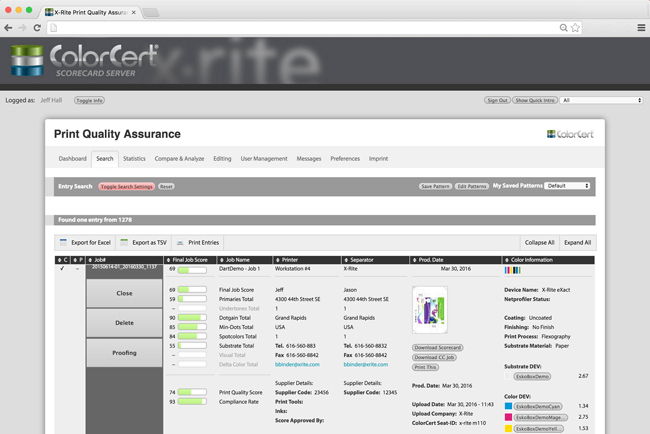 X-Rite ColorCert Suite 2.7 ofrece un control del proceso y la calidad en tiempo real para los empaques