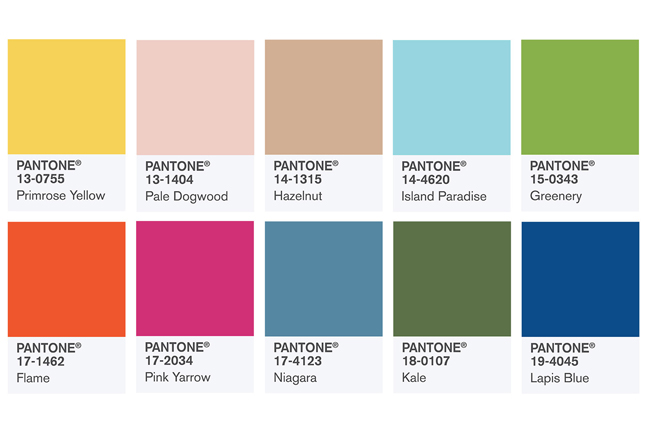 Los 10 colores principales de Pantone para la primavera de 2017