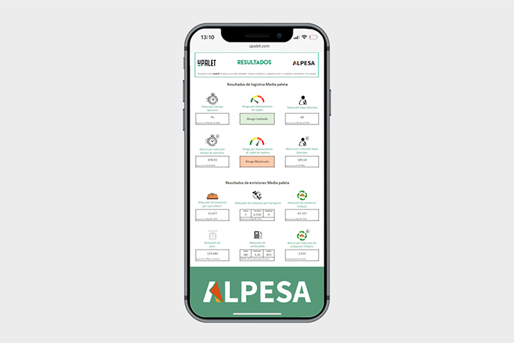 Upalet crea una app que calcula los ahorros de las compañías con la utilización del palet de cartón