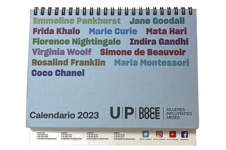 Unión Papelera homenajea a algunas de las mujeres más influyentes de la historia a través de su calendario para 2023