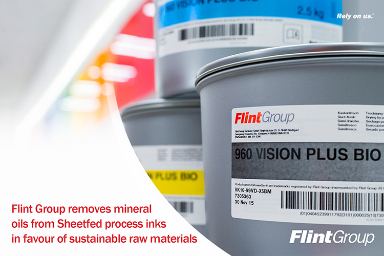 Flint Group elimina el aceite mineral de las tintas de proceso para alimentación de hojas para respaldar la sostenibilidad en la impresión offset