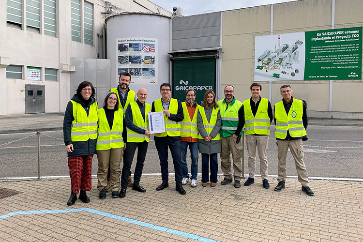 La fbrica de Saica Paper en Zaragoza logra el sello Residuo Zero a Vertedero