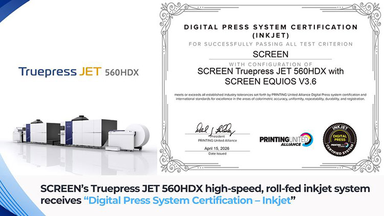 La Truepress JET 560HDX de SCREEN obtiene la certificaci�n PrUA Digital Press System � Inkjet