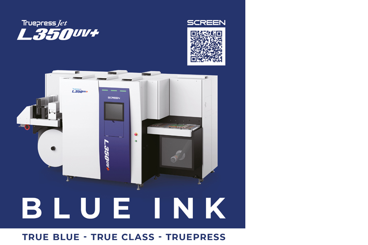 SCREEN dessarrolla tinta azul para la TRUEPRESS JET L350UV+